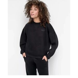 DKNY Sport Crewneck Fleece Logo Sweatshirt, Oversized Size Small